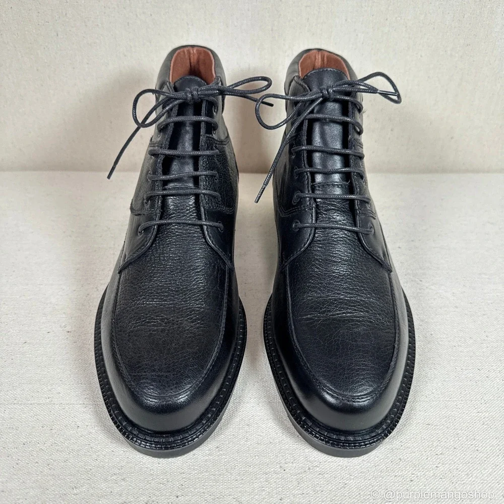 VINTAGE 1990s Impulse Steeple Gate Black Leather Boots | M8.5 | Italy | NWOT VINTAGE 1990s Impulse Steeple Gate Leather Boots | Black | M  main image 2